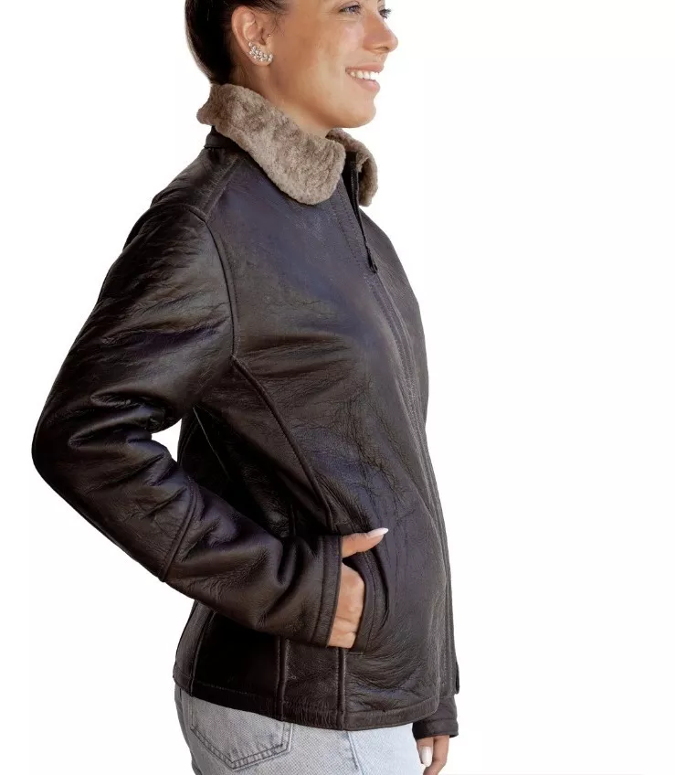 CAMPERA DE CUERO DE OVEJA DE MUJER  MODELO: KIRA
