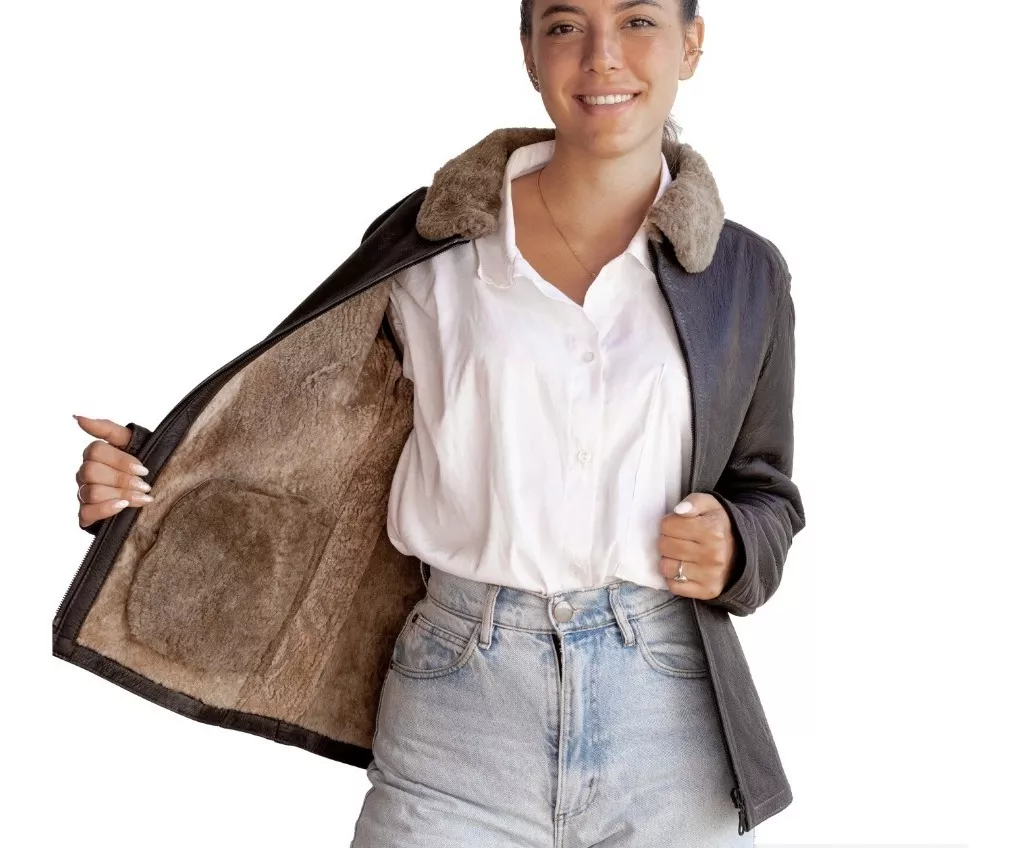 CAMPERA DE CUERO DE OVEJA DE MUJER  MODELO: KIRA