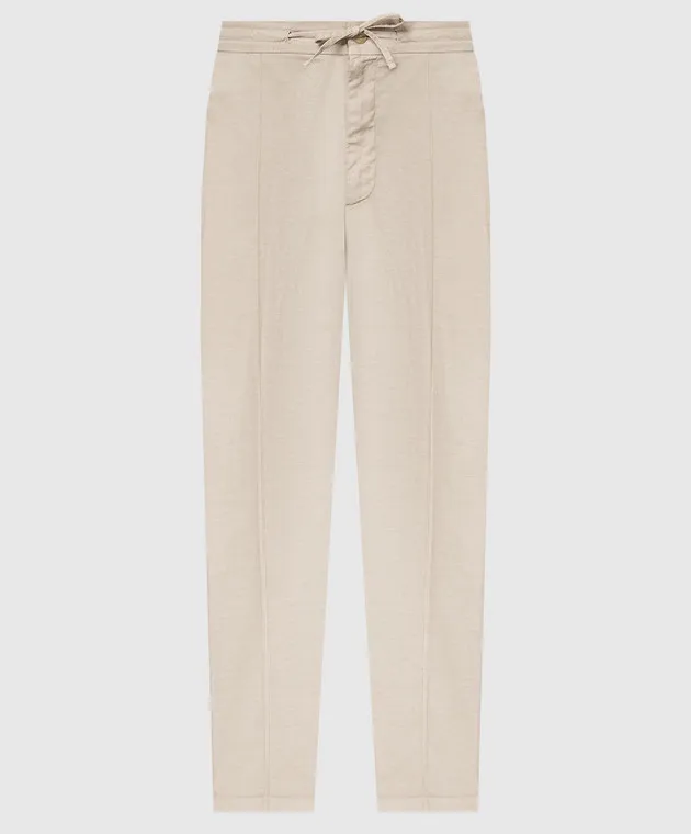 Canali Beige pants with linen