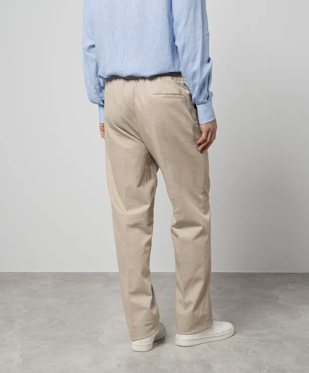 Canali Beige pants with linen