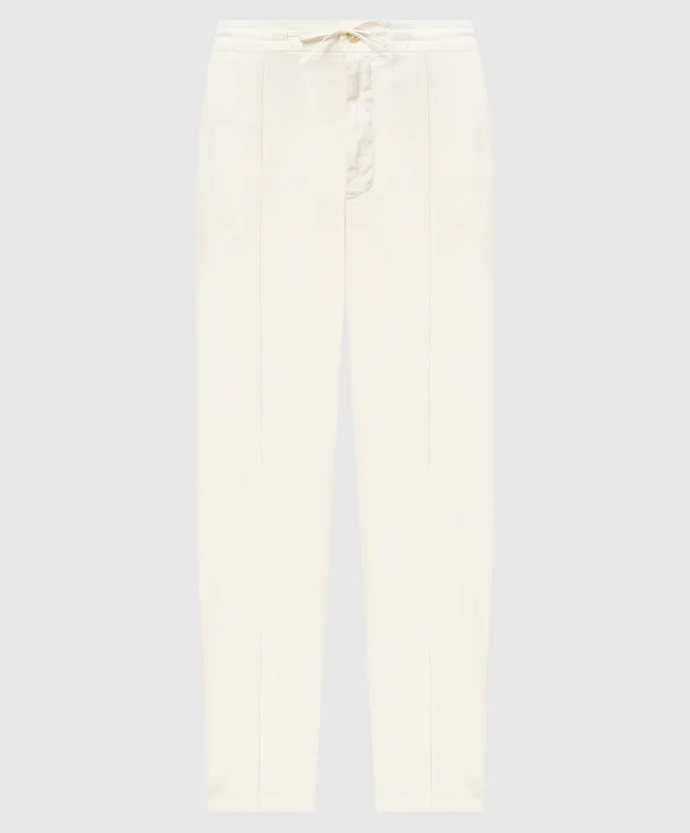Canali Yellow pants with linen