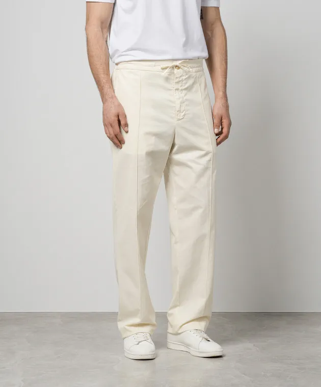 Canali Yellow pants with linen
