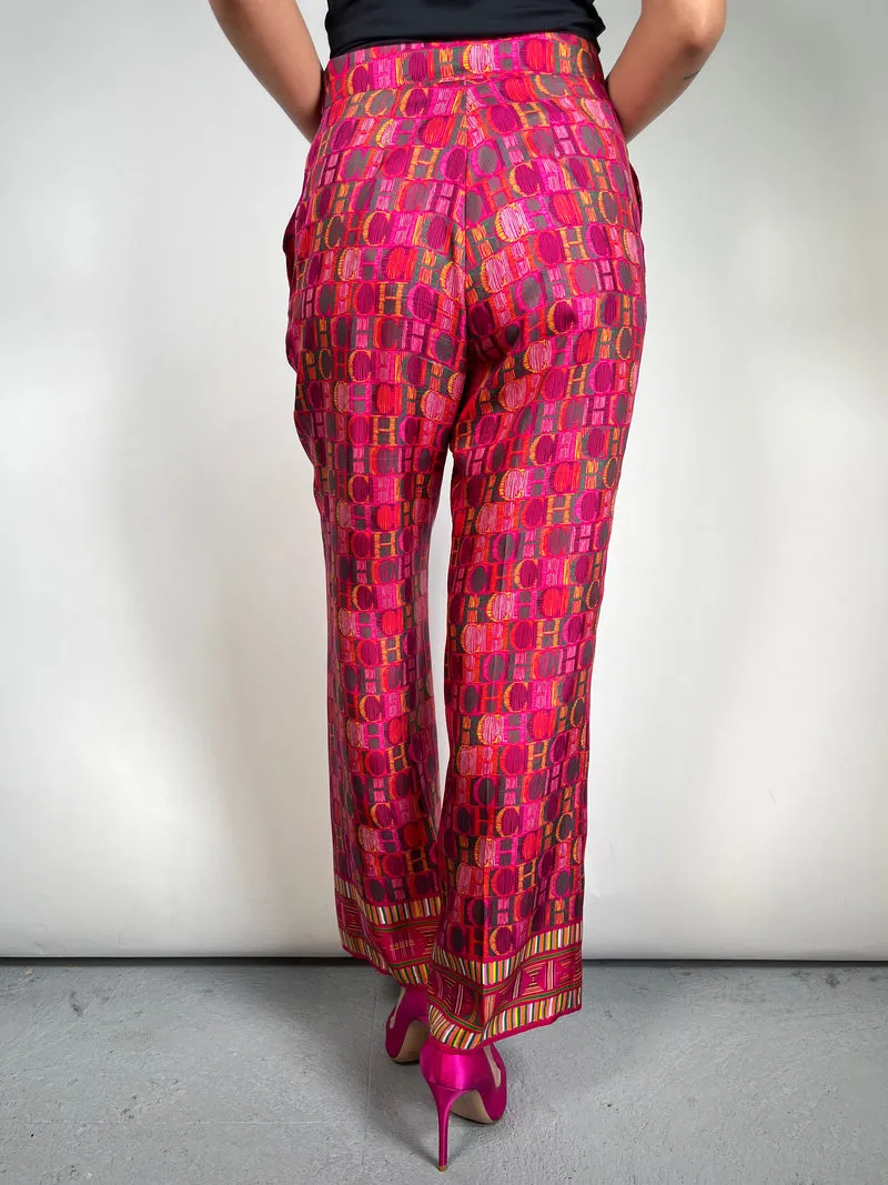 CAROLINA HERRERA Pantalón Seda Fucsia