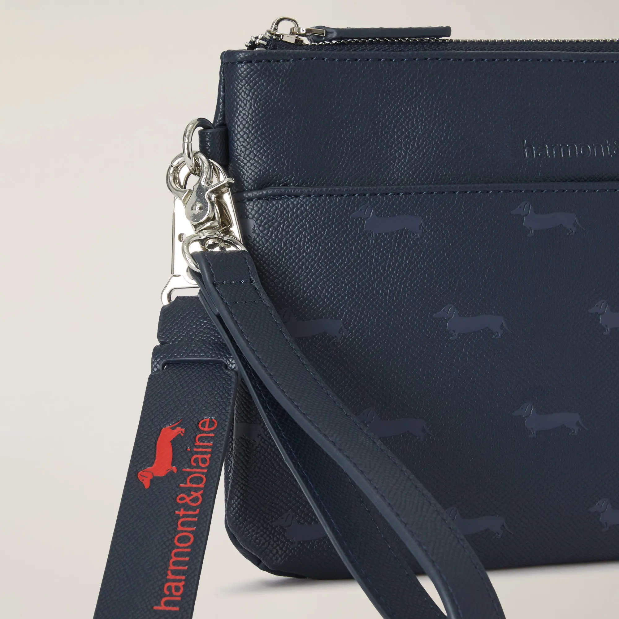 Cartera de mano con motivo integral de teckels
