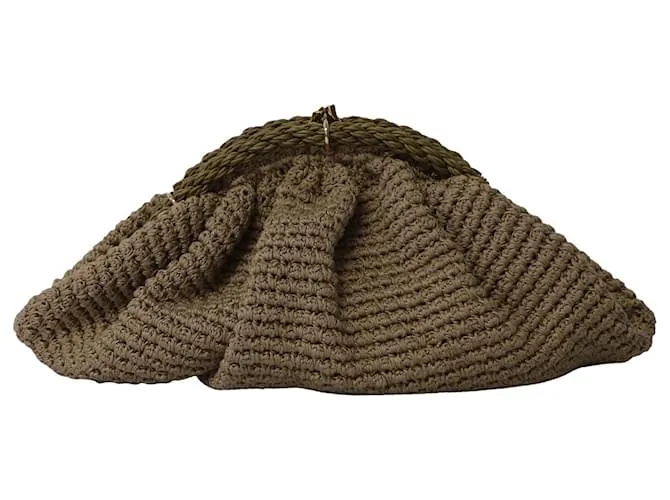 Cartera de mano Fendi de crochet en algodón marrón Castaño 