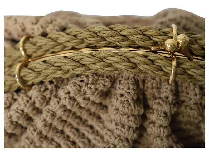 Cartera de mano Fendi de crochet en algodón marrón Castaño 