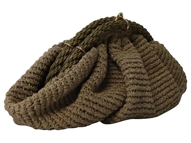 Cartera de mano Fendi de crochet en algodón marrón Castaño 