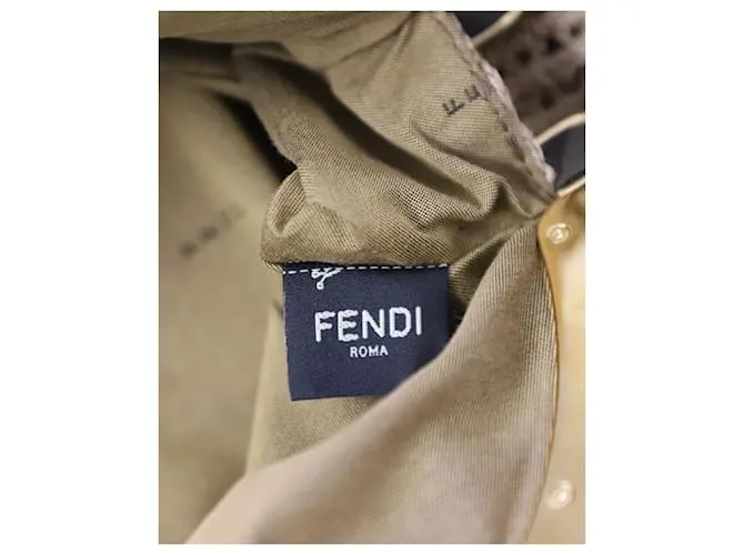 Cartera de mano Fendi de crochet en algodón marrón Castaño 