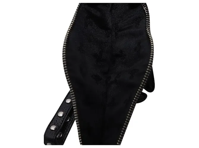 Cartera de mano Vivienne Westwood Orb Logo en cuero negro 