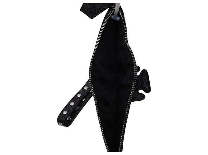 Cartera de mano Vivienne Westwood Orb Logo en cuero negro 