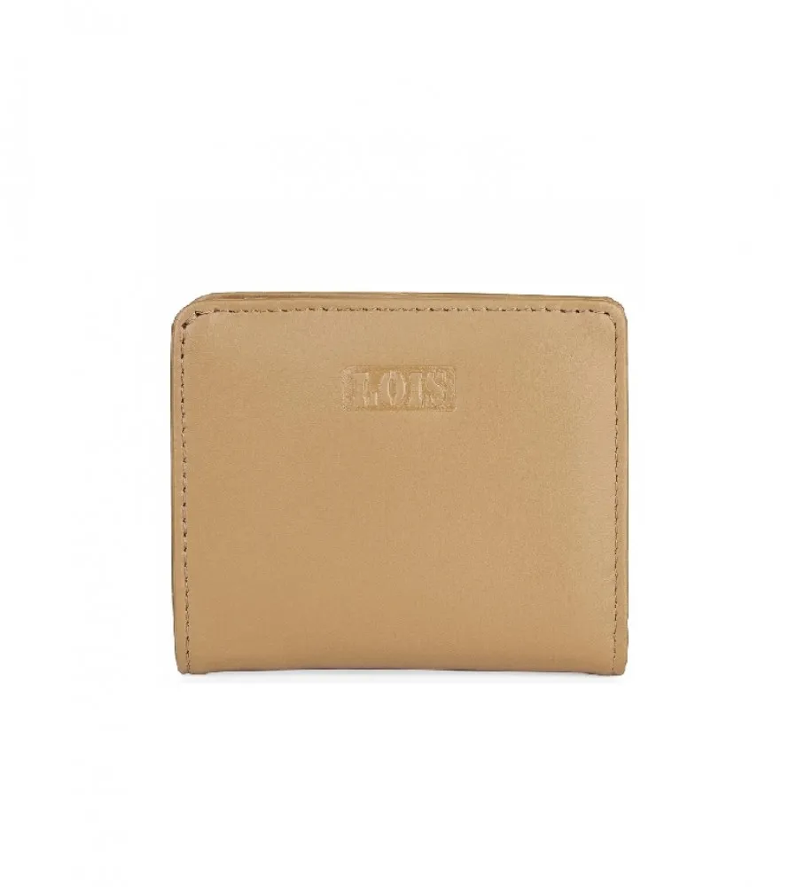 CARTERA DE PIEL 202044 CAMEL 10X8,7CM