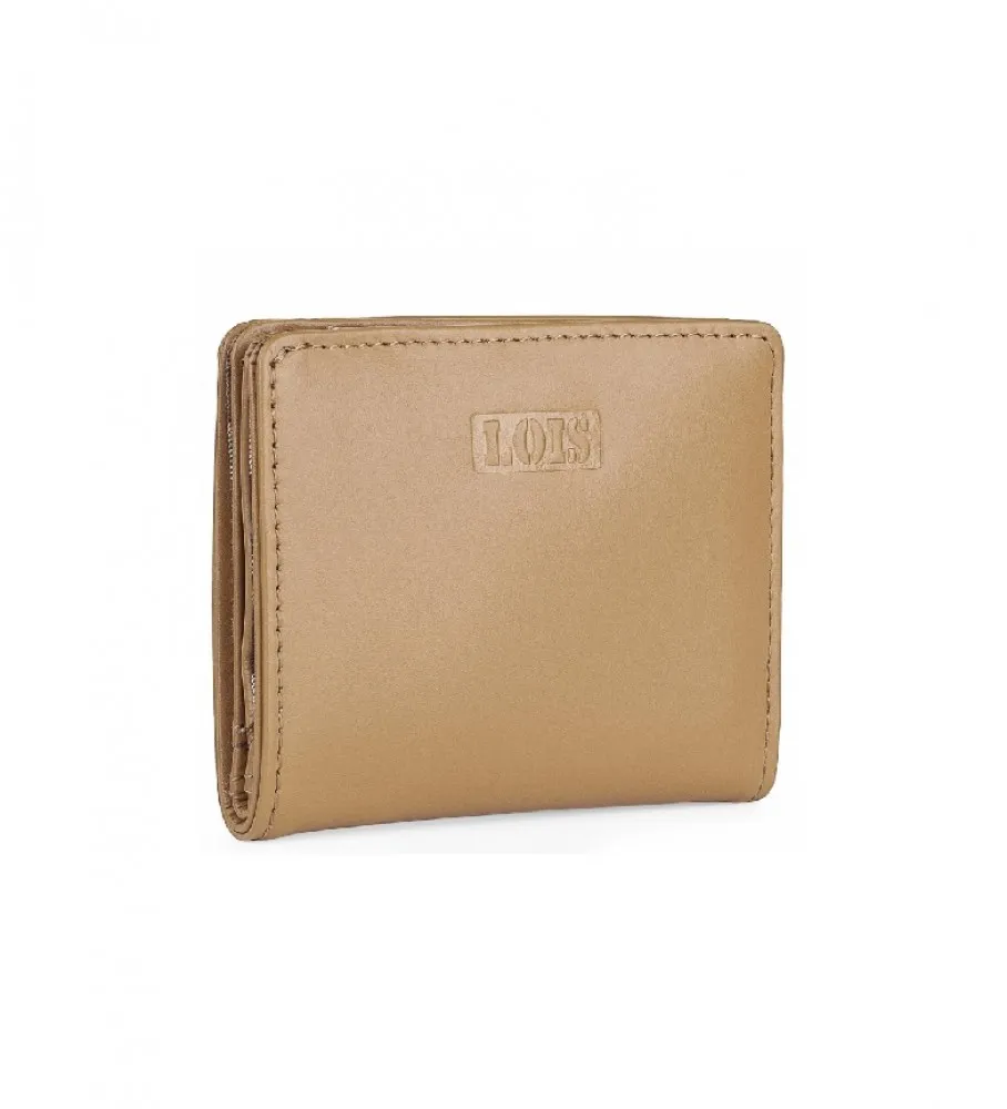 CARTERA DE PIEL 202044 CAMEL 10X8,7CM