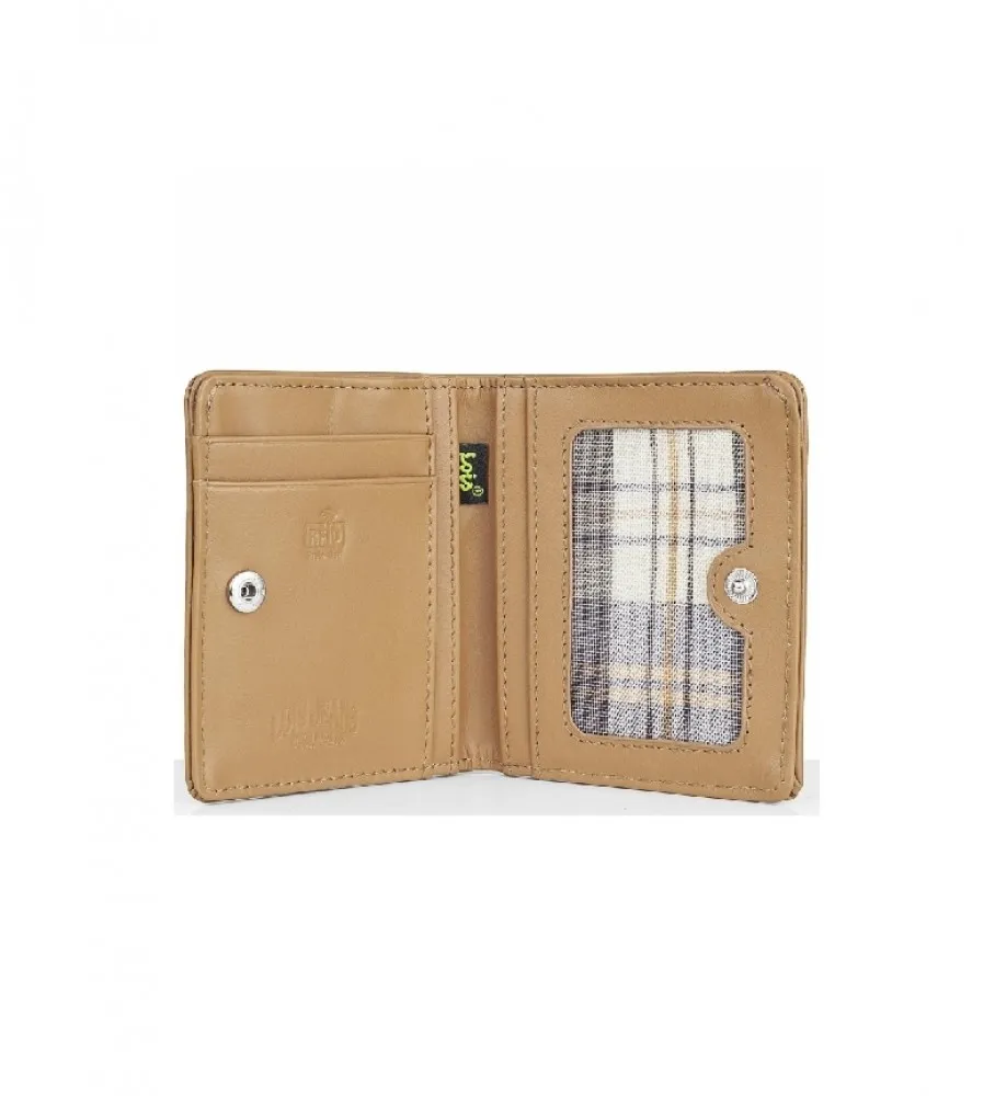 CARTERA DE PIEL 202044 CAMEL 10X8,7CM