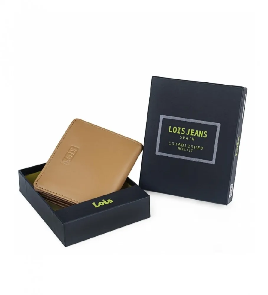 CARTERA DE PIEL 202044 CAMEL 10X8,7CM