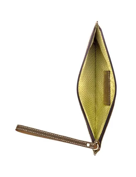 cartera mano amina logo marron