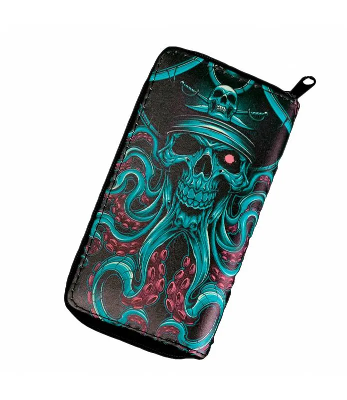 CARTERA MONEDERO ALARGADA MUJER CREMALLERA PULPO PIRATA HYRAW SP23A17