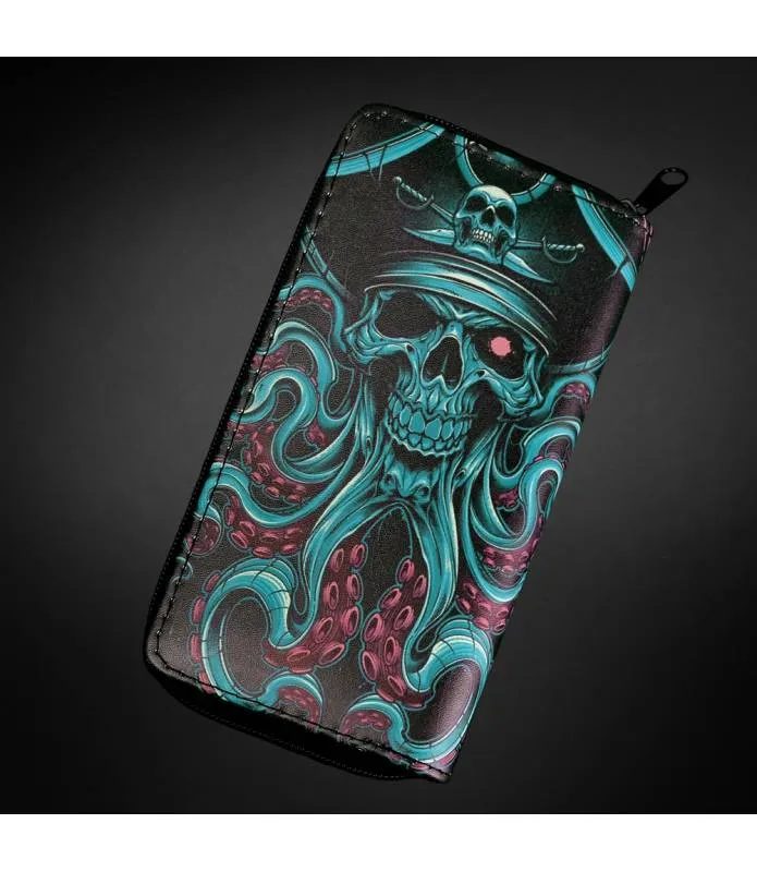 CARTERA MONEDERO ALARGADA MUJER CREMALLERA PULPO PIRATA HYRAW SP23A17