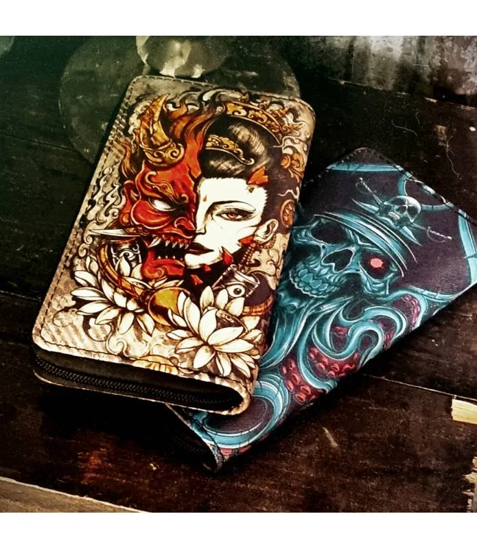 CARTERA MONEDERO ALARGADA MUJER CREMALLERA PULPO PIRATA HYRAW SP23A17