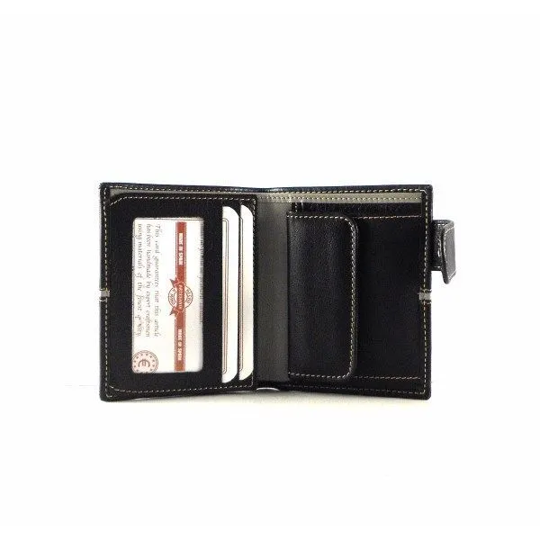 Cartera piel hombre con broche Nilo y monedero interno