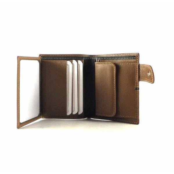 Cartera piel hombre con broche Nilo y monedero interno