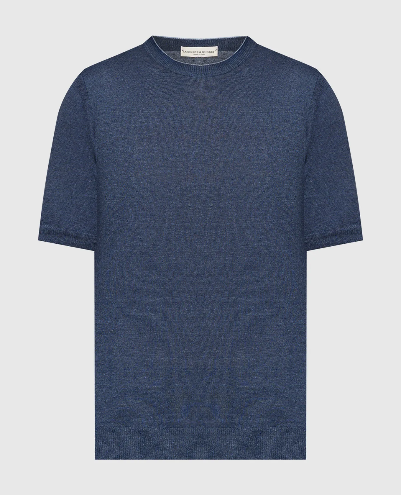CASHMERE&WHISKEY BLUE TSHIRT WITH LINEN AND CASHMERE