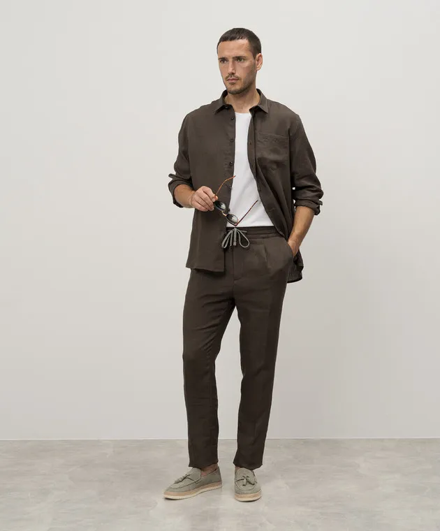 Cashmere&Whiskey Brown linen pants