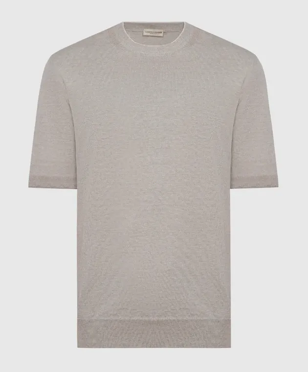 CASHMERE&WHISKEY GRAY TSHIRT WITH LINEN AND CASHMERE