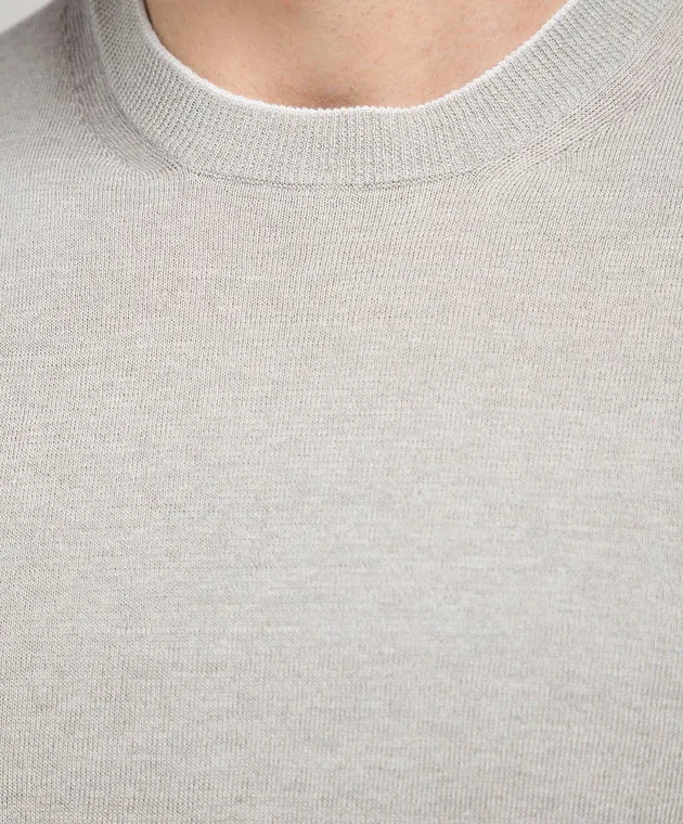 CASHMERE&WHISKEY GRAY TSHIRT WITH LINEN AND CASHMERE