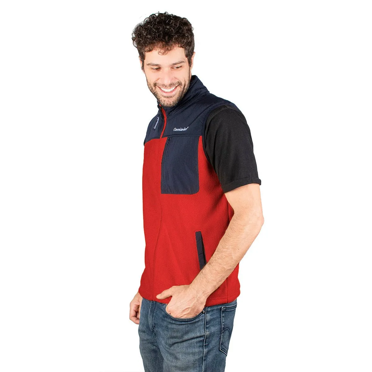 Chaleco Fleece Ligero Bolso Al Pecho Hombre