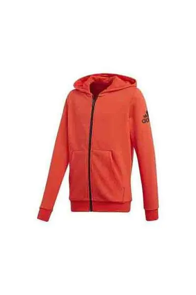 chaqueta adidas yb logo hood naranja niña