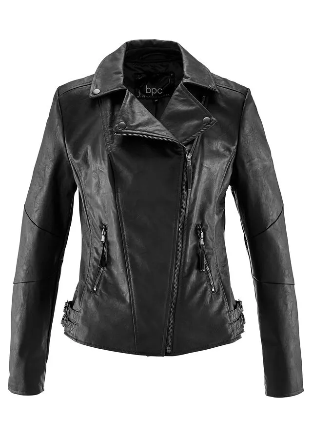 Chaqueta de cuero sintético Negro