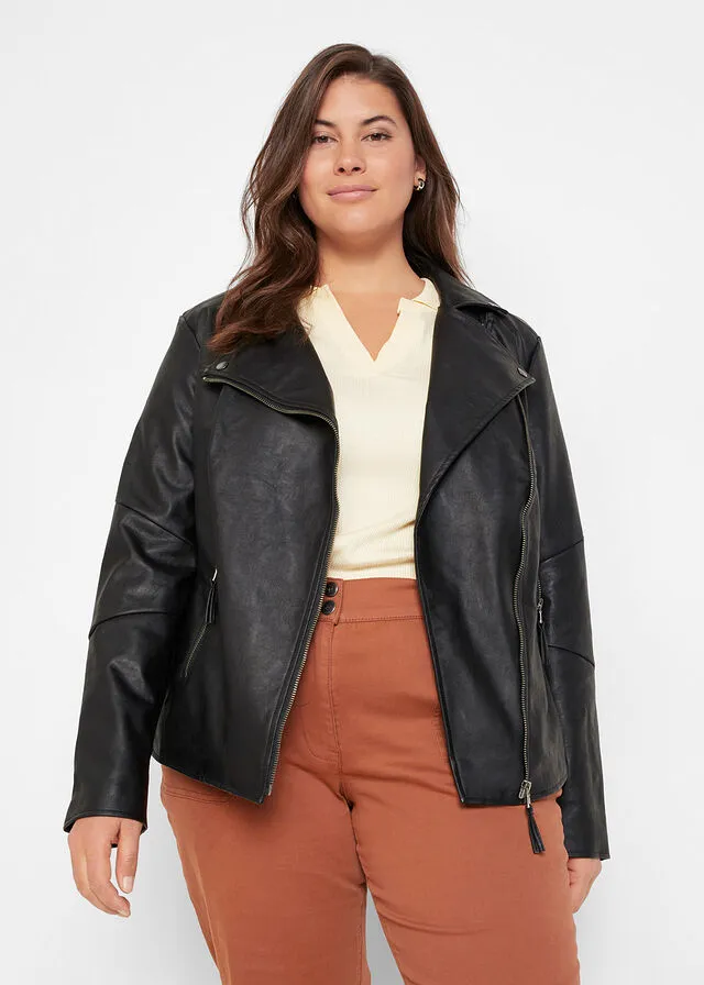 Chaqueta de cuero sintético Negro