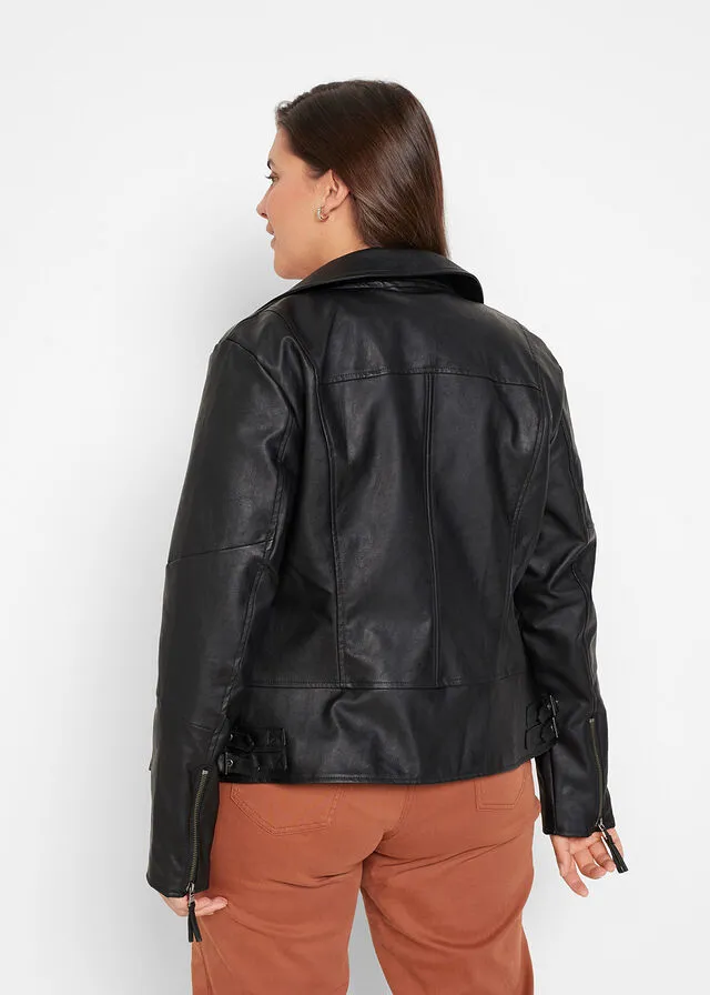 Chaqueta de cuero sintético Negro
