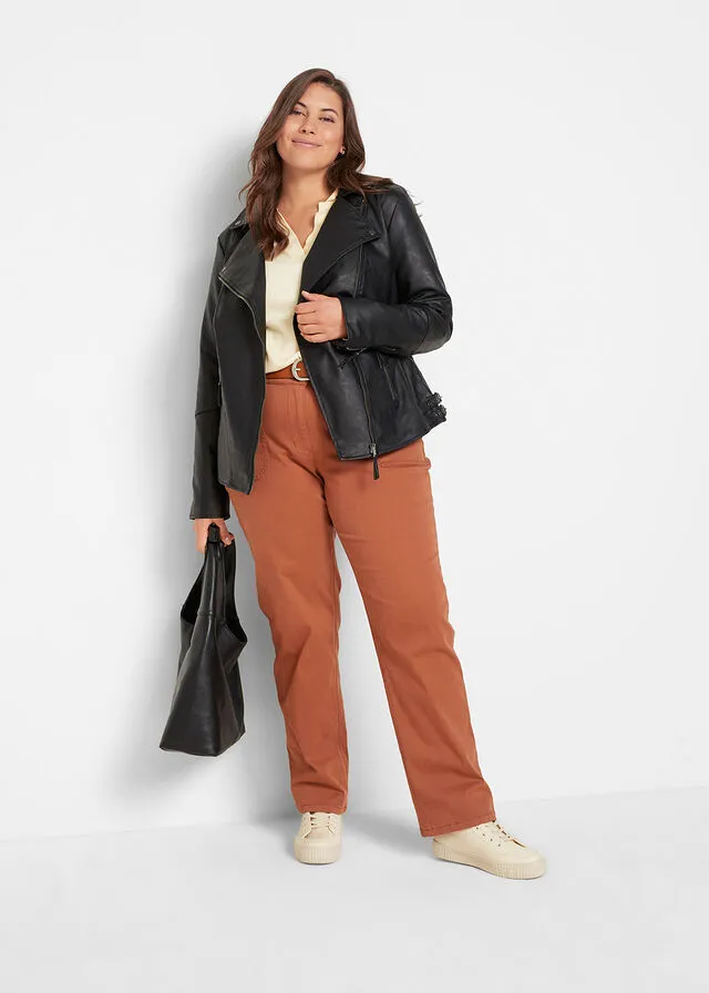 Chaqueta de cuero sintético Negro