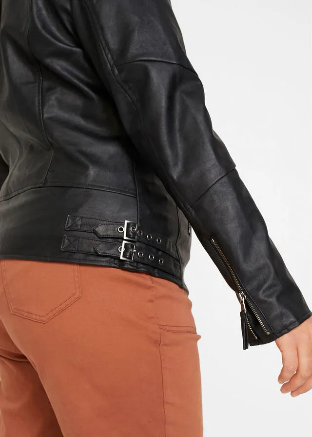Chaqueta de cuero sintético Negro