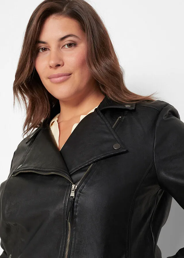 Chaqueta de cuero sintético Negro