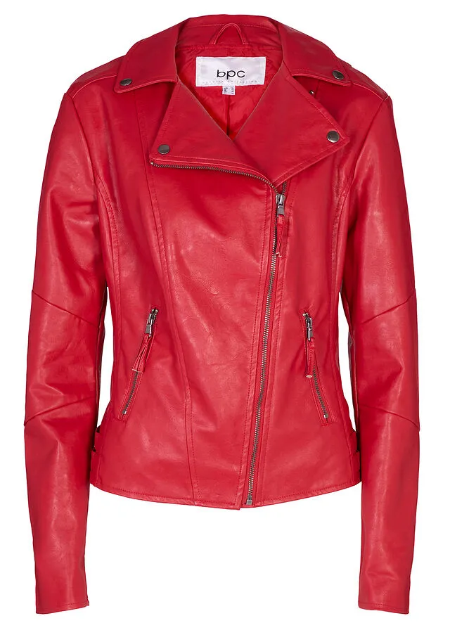Chaqueta de cuero sintético Rojo