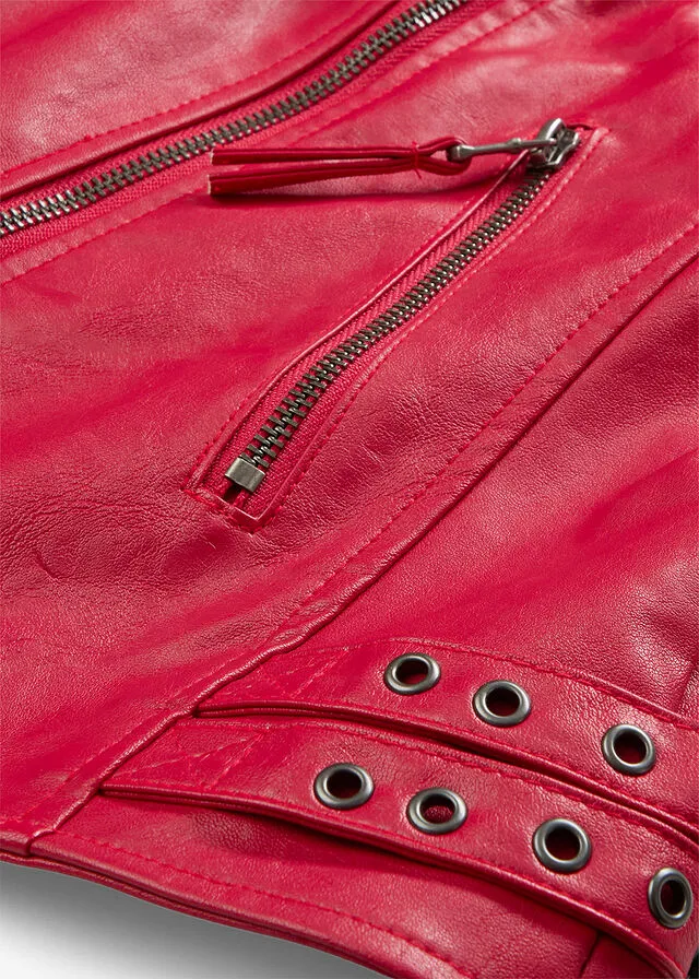 Chaqueta de cuero sintético Rojo
