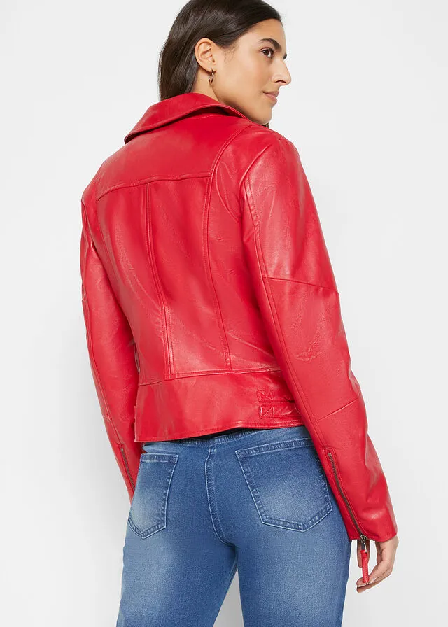 Chaqueta de cuero sintético Rojo