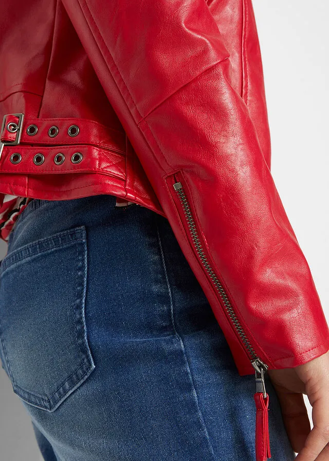 Chaqueta de cuero sintético Rojo