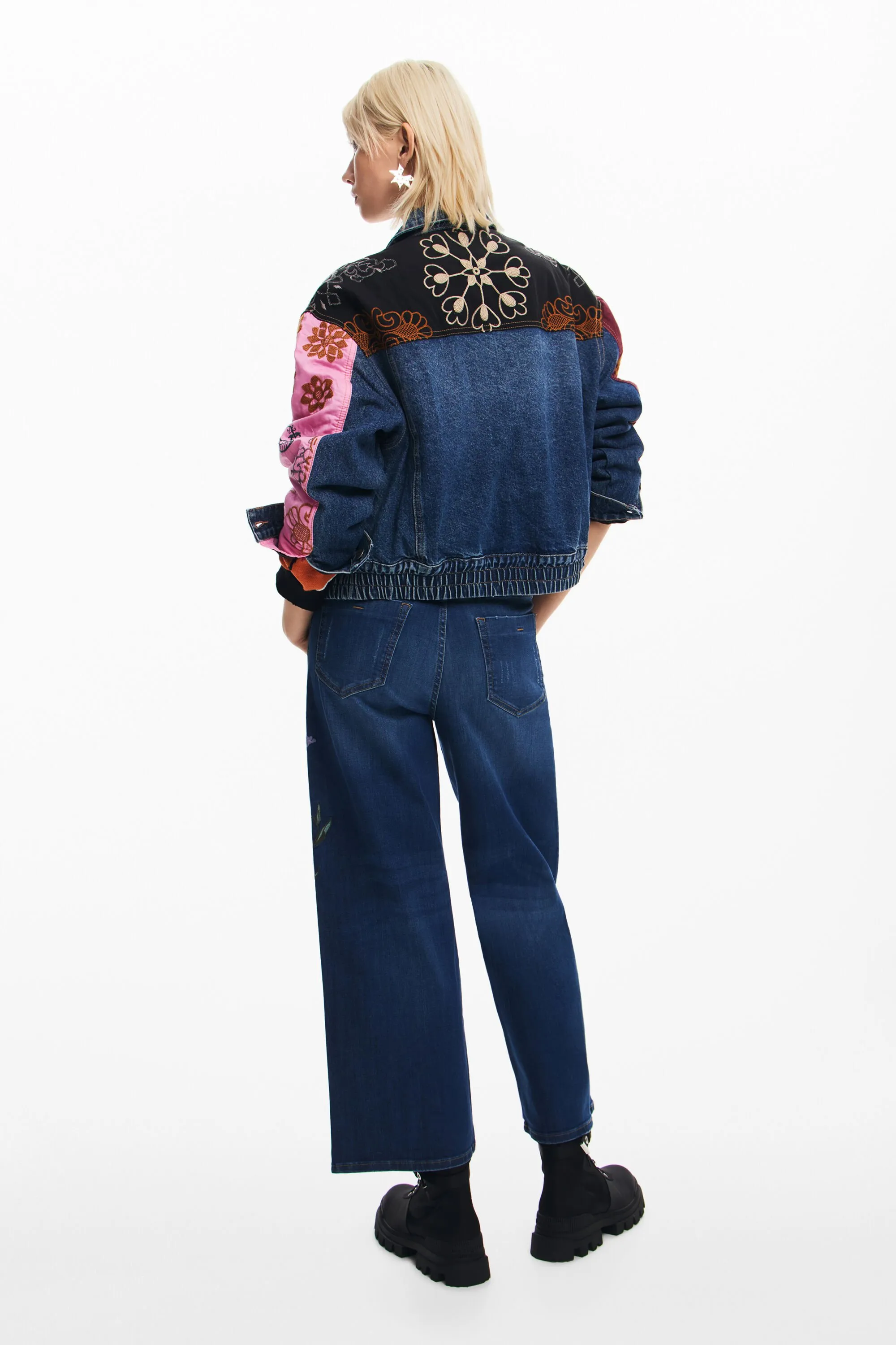 Chaqueta denim patchwork
