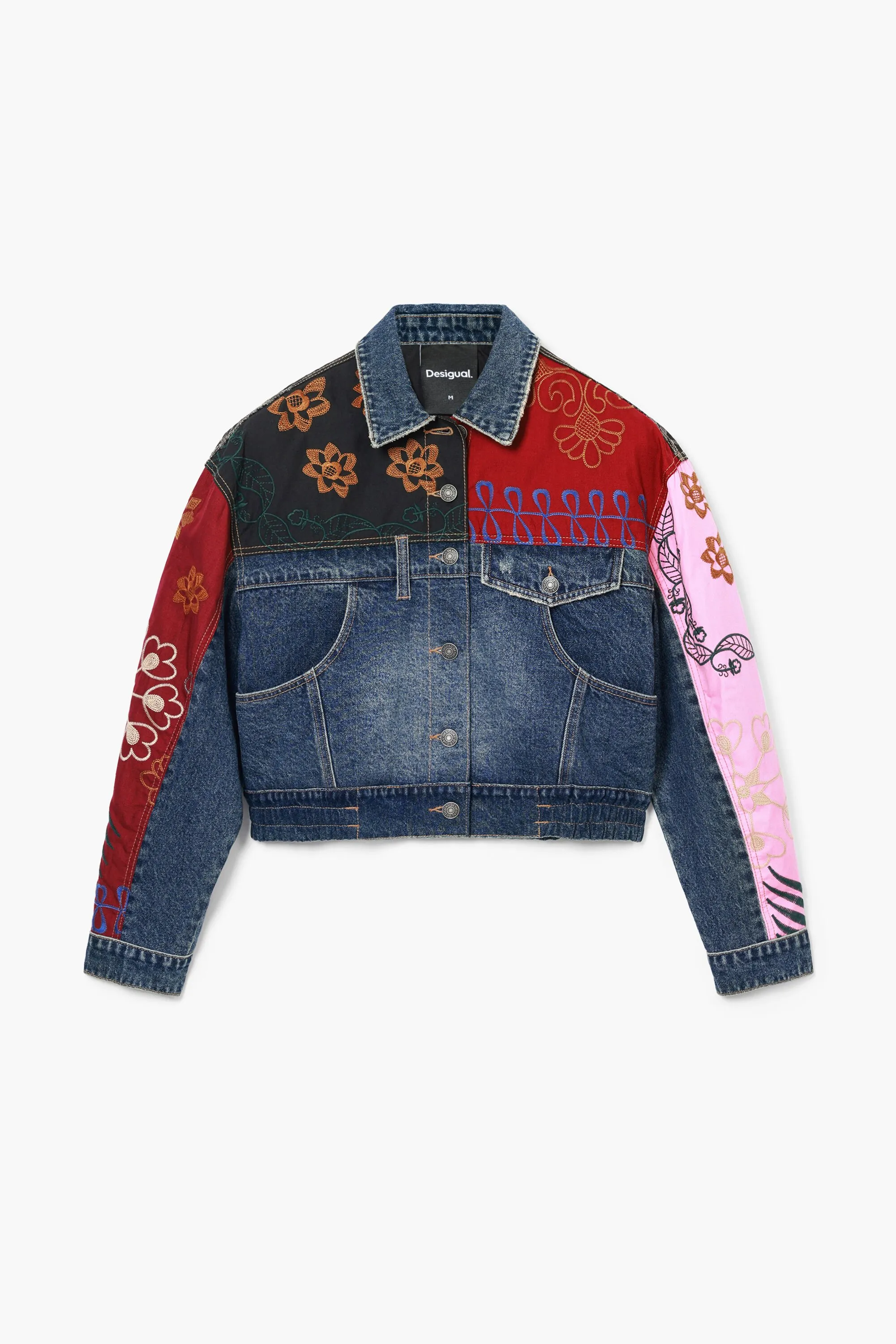 Chaqueta denim patchwork