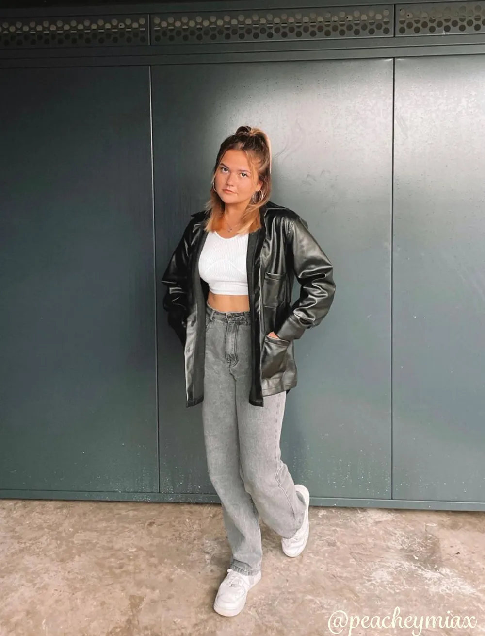  Chaqueta Fresca de Cuero Falso