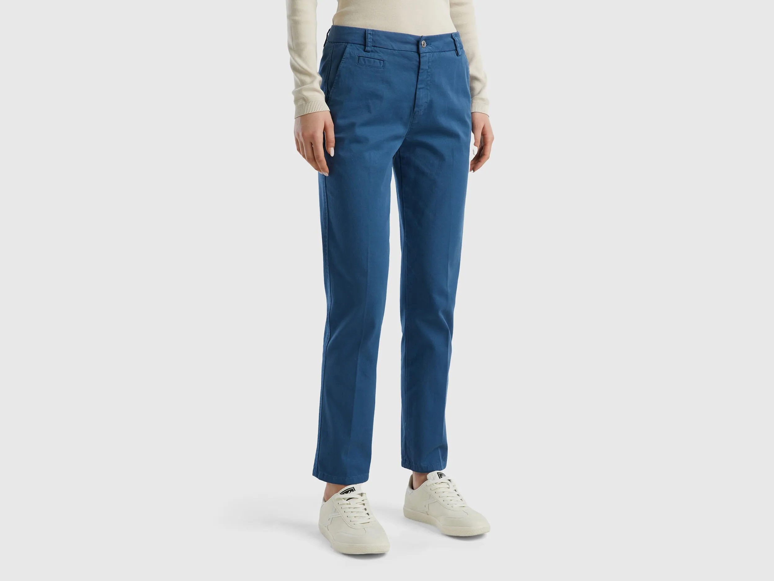 Chinos slim fit de algodón azul