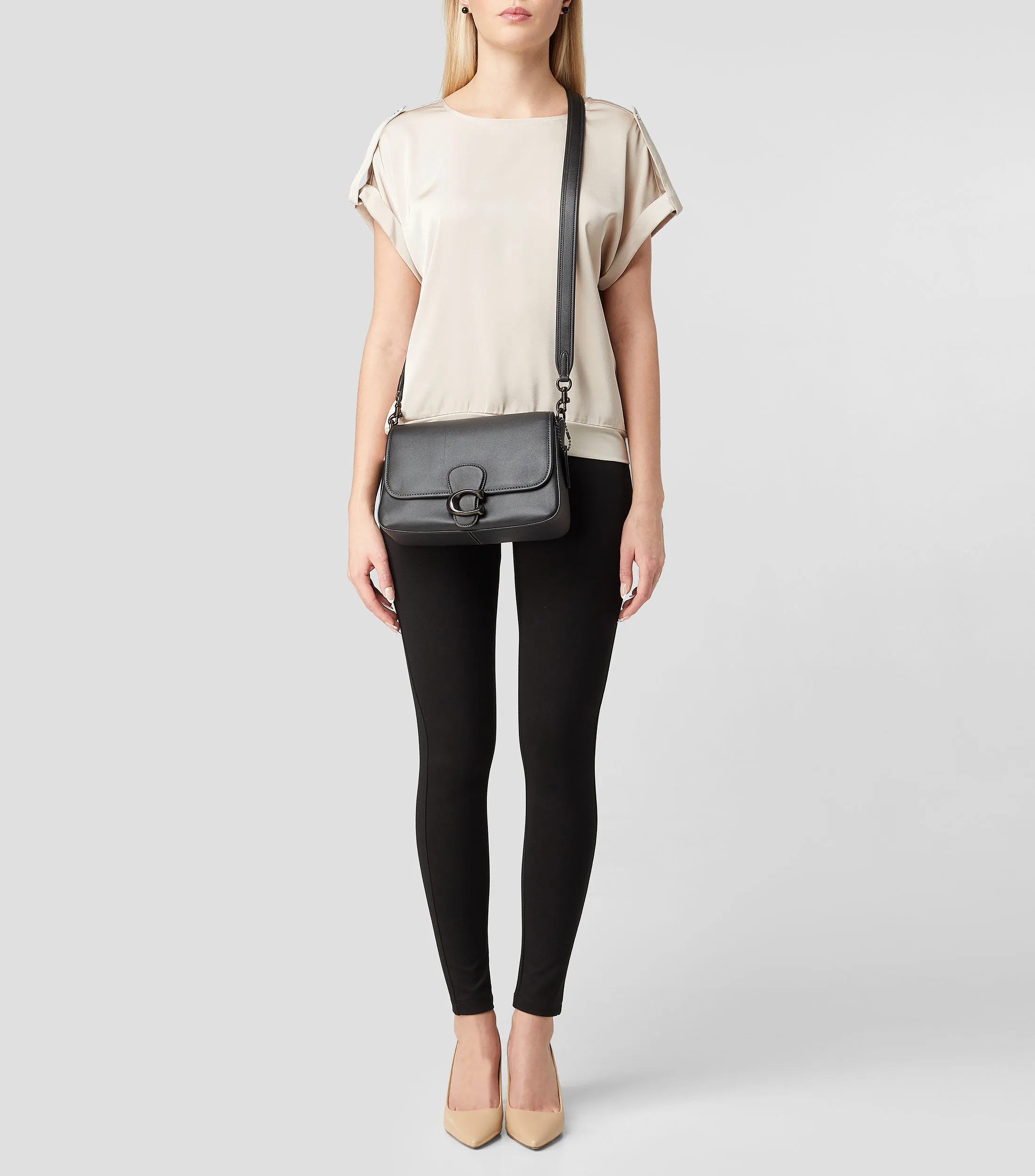 Coach Bolso crossbody negro en piel Mujer