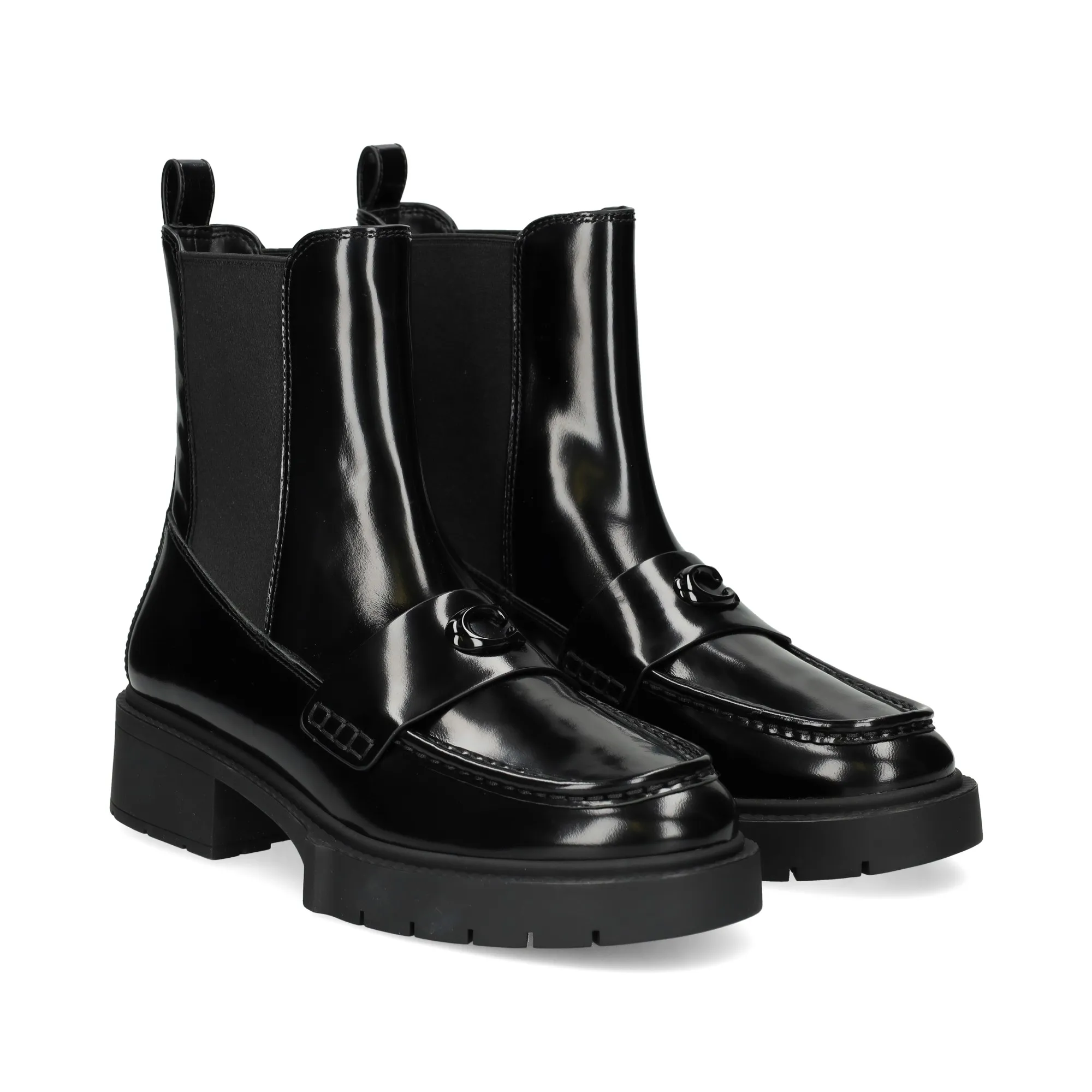 COACH Botines con tacón de Mujer NEGRO
