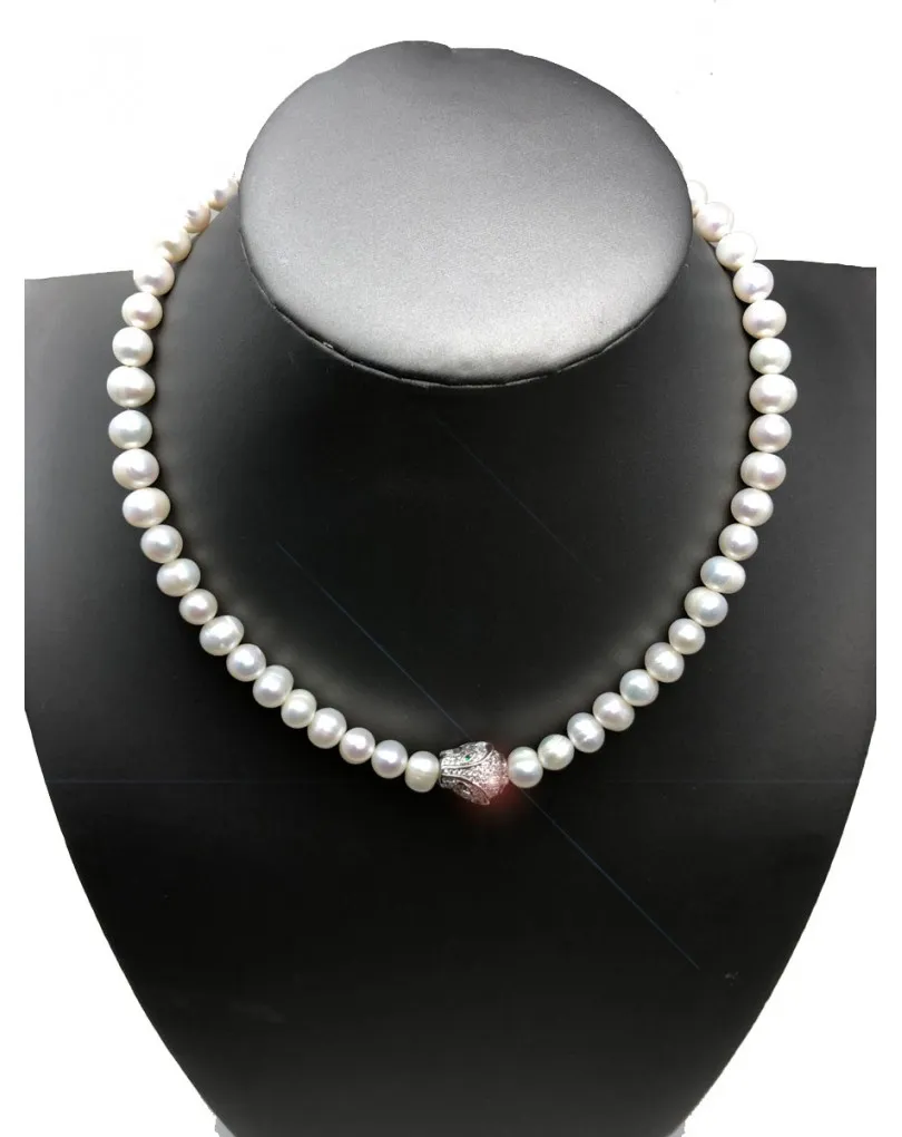 COLLARES DE PERLAS ELEGANTES CON ORIGINAL CABEZA DE TIGRE