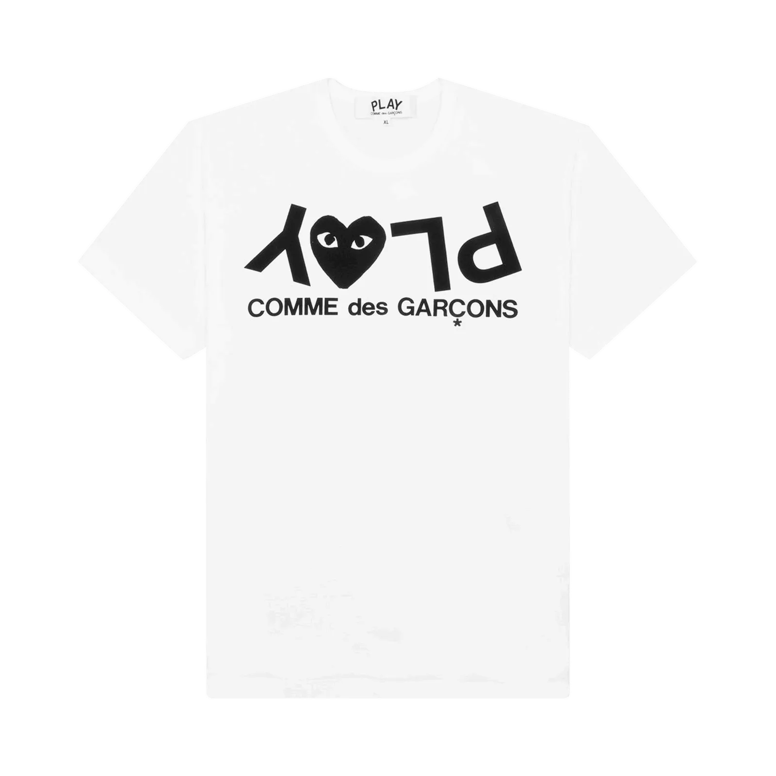 COMME DES GARçONS PLAY INVERTED TEXT TSHIRT
