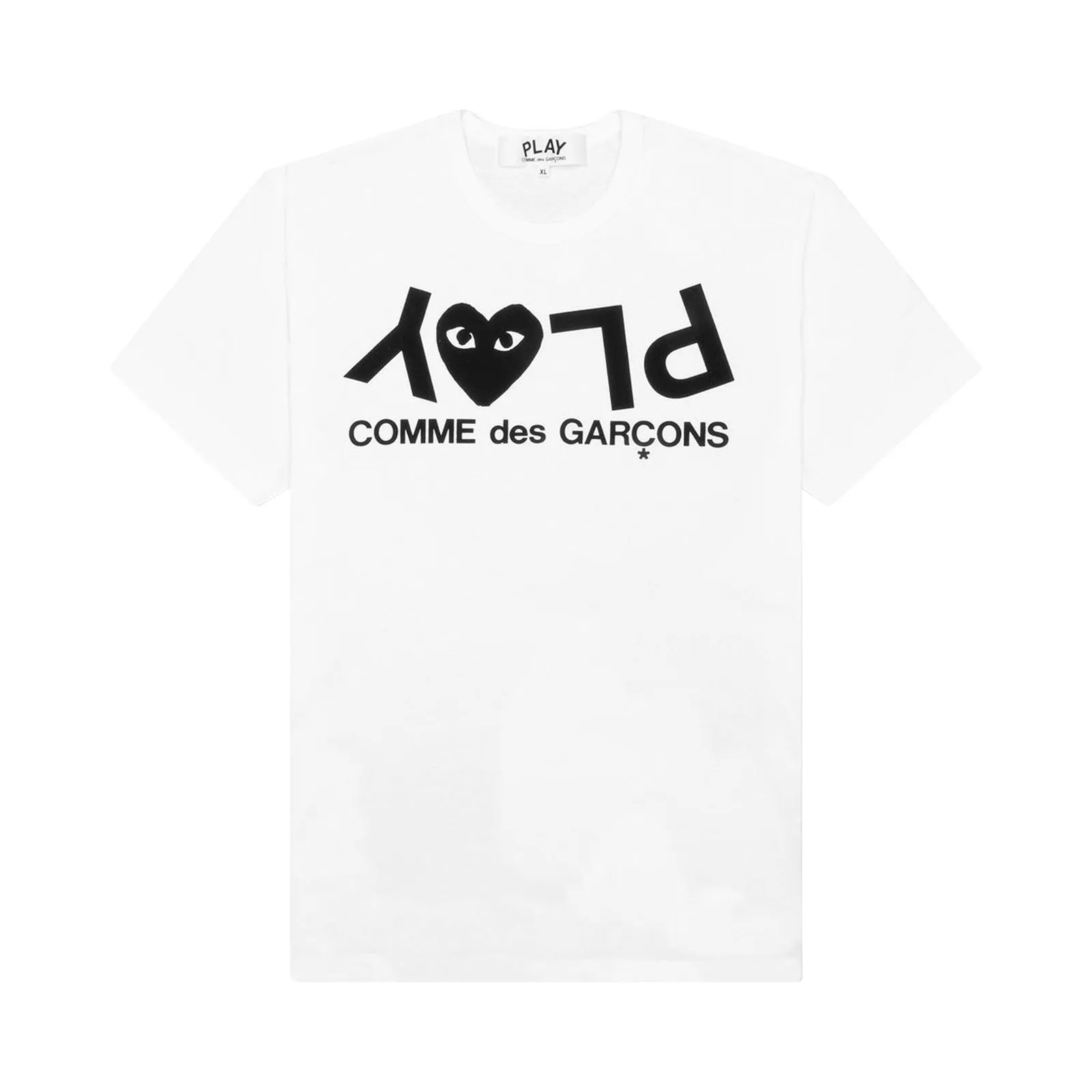 COMME DES GARçONS PLAY INVERTED TEXT TSHIRT