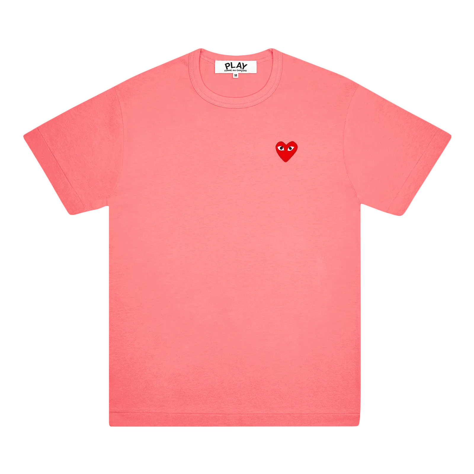 COMME DES GARçONS PLAY PASTELLE RED EMBLEM TSHIRT